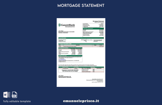 stile verificato Paesi Bassi GarantiBank International NV estratto conto ipoteca